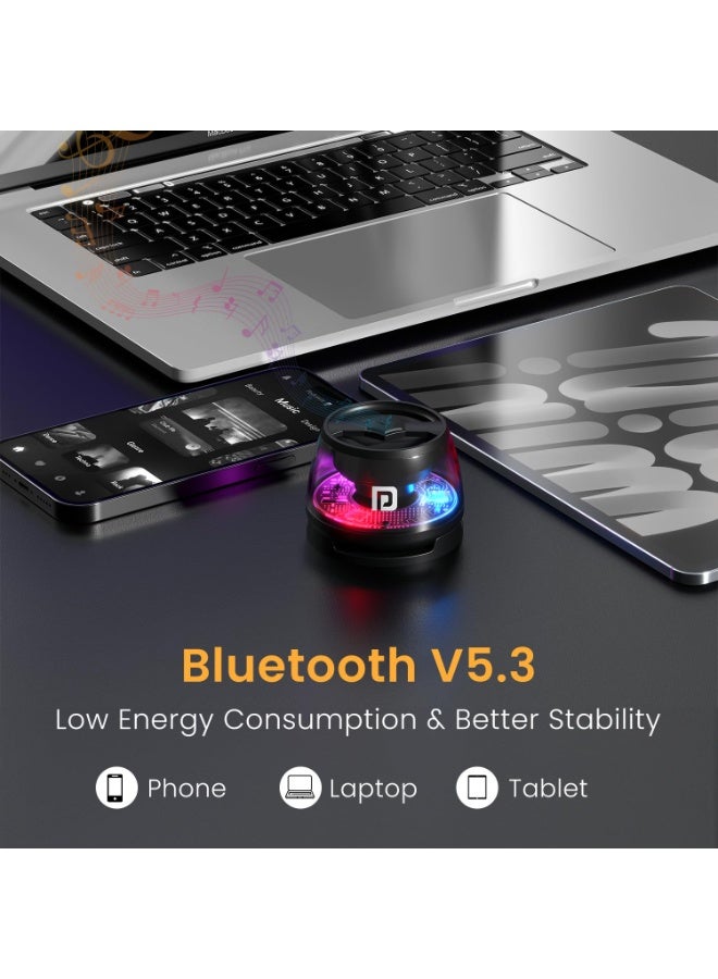 بورترونيكس Portronics Nadya 6W Magnetic Bluetooth Speaker with MagSafe Mobile Stand, HD Sound, Upto 4 Hours Playtime, 40mm Driver, RGB LED Lights, Bluetooth 5.3V, Transparent Speaker, Type C Charging(Black) - Image 5